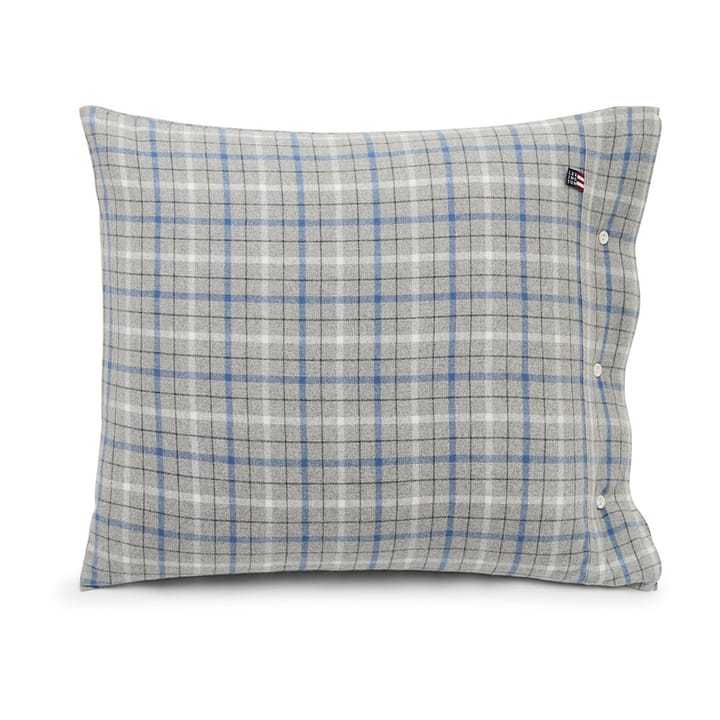 Checked Cotton Flannel 枕头套 50x60 cm, 灰色-蓝色 Lexington