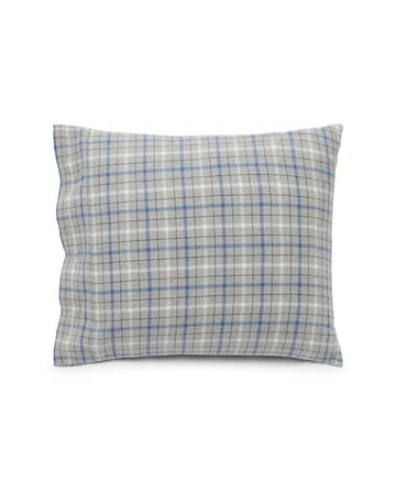 Checked Cotton Flannel 枕头套 50x60 cm - 灰色-蓝色 - Lexington