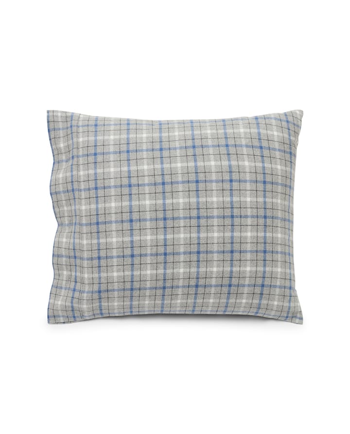 Checked Cotton Flannel 枕头套 50x60 cm, 灰色-蓝色 Lexington