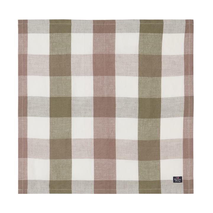 Checked Linen/Cotton 纺织品 餐巾纸 50x50 cm - 橄榄色 - Lexington