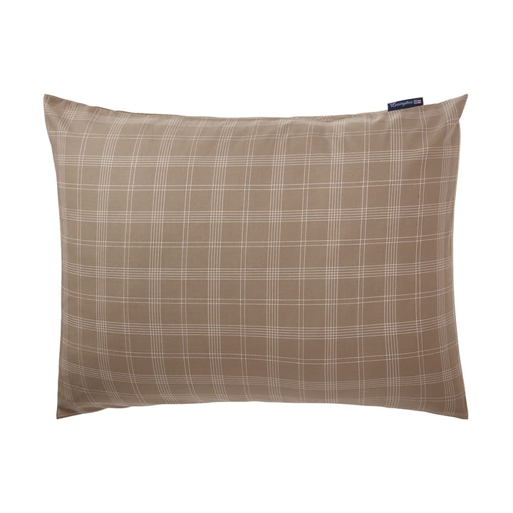 Checked Pinpoint Oxford 靠枕套 50x60 cm - 褐色 - Lexington