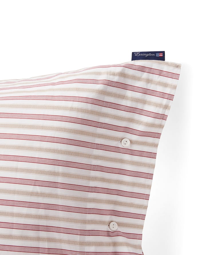 Dobby striped cotton poplin 枕头套 50x60 cm, 红色-米色-白色 Lexington