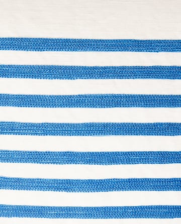 Embroidery Striped Linen/Cotton 靠枕套 50x50 cm - 米白色-蓝色 - Lexington