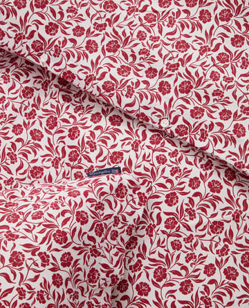 Flower printed cotton sateen 床上用品套装 - 白色-红色 - Lexington