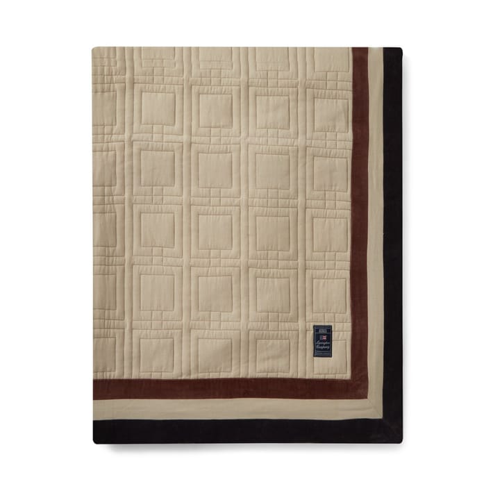 Graphic Quilted Organic Cotton 床罩 240x260 cm, Light beige-brown-dark grey Lexington