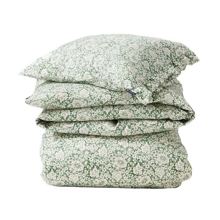 Green Floral Printed Cotton Sateen 床上用品套装 - 50x60 cm, 220x220 cm - Lexington