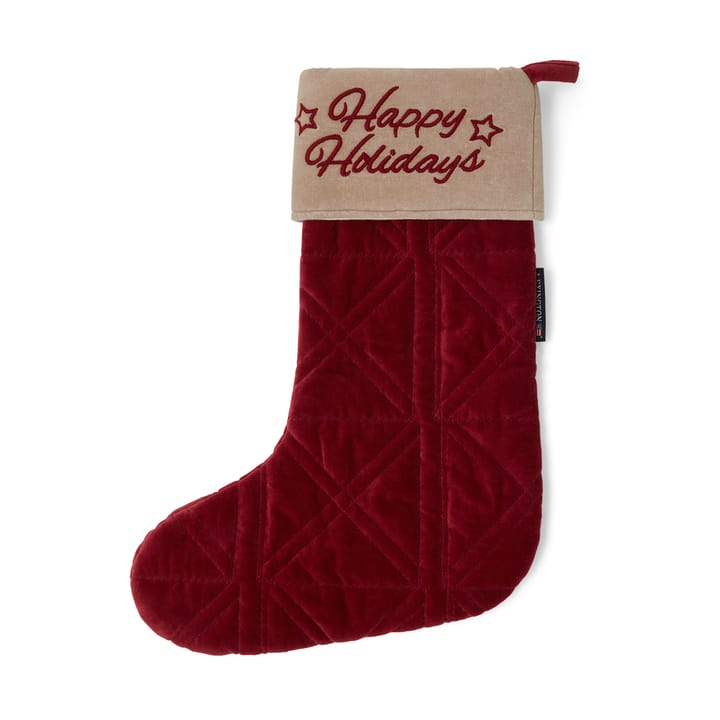 Happy Holidays velvet Christmas stocking, 红色 Lexington