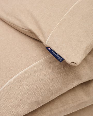 Herringbone Flannel duvet cover 150x210 cm - 米色-off 白色 - Lexington