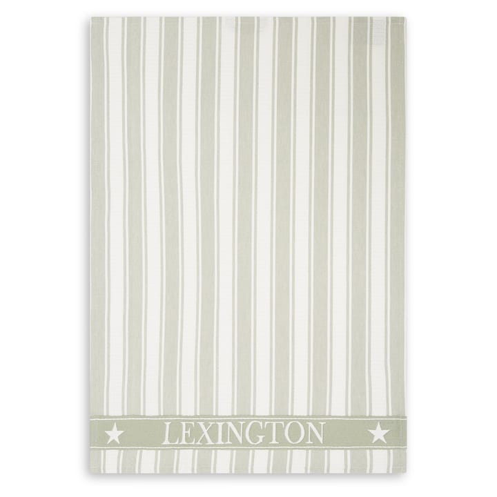 Icons Waffle Striped 厨房巾  50x70 cm - sage 绿色-白色 - Lexington