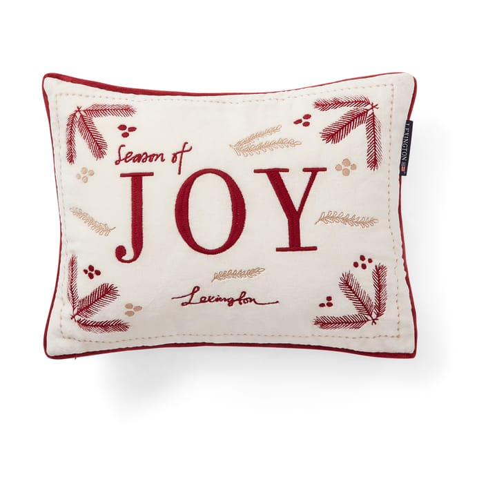 Joy organic cotton velvet 靠枕|靠垫 30x40 cm - 白色-红色 - Lexington