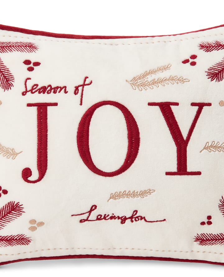 Joy organic cotton velvet 靠枕|靠垫 30x40 cm, 白色-红色 Lexington