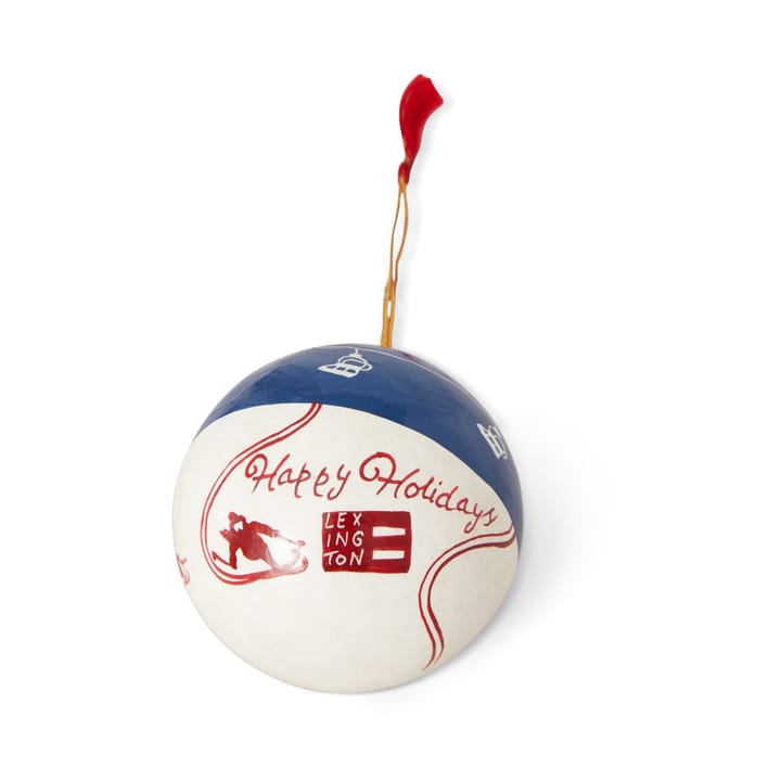 Lexington Papier Maché 圣诞树 ball 两件套装
, 蓝色-白色-红色 Lexington