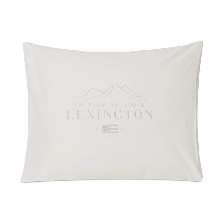 Lexington Printed Cotton Poplin 枕头套 50x60 cm - 白色-浅绿色 - Lexington