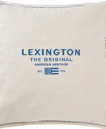 Logo Embroidered Linen/Cotton 靠枕套 50x50 cm - 白色 - Lexington