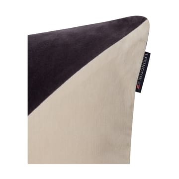 Patched Organic Cotton Velvet 靠枕套 50x50 cm - Dark grey-light beige - Lexington