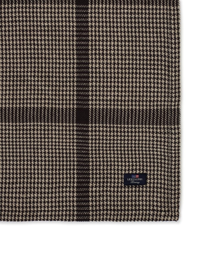 Pepita Check Cotton Linen 桌布 150x250 cm, 深灰色-米色 Lexington