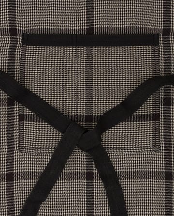 Pepita Check Cotton Linen 围裙 - Dark 灰色-米色 - Lexington