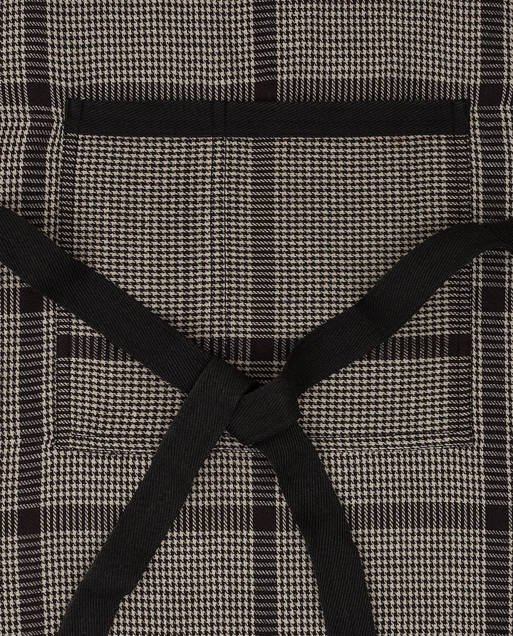 Pepita Check Cotton Linen 围裙, Dark 灰色-米色 Lexington