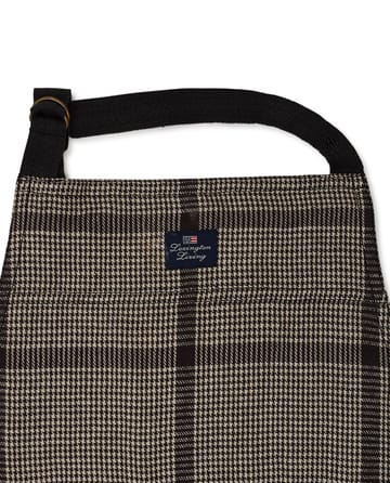 Pepita Check Cotton Linen 围裙 - Dark 灰色-米色 - Lexington