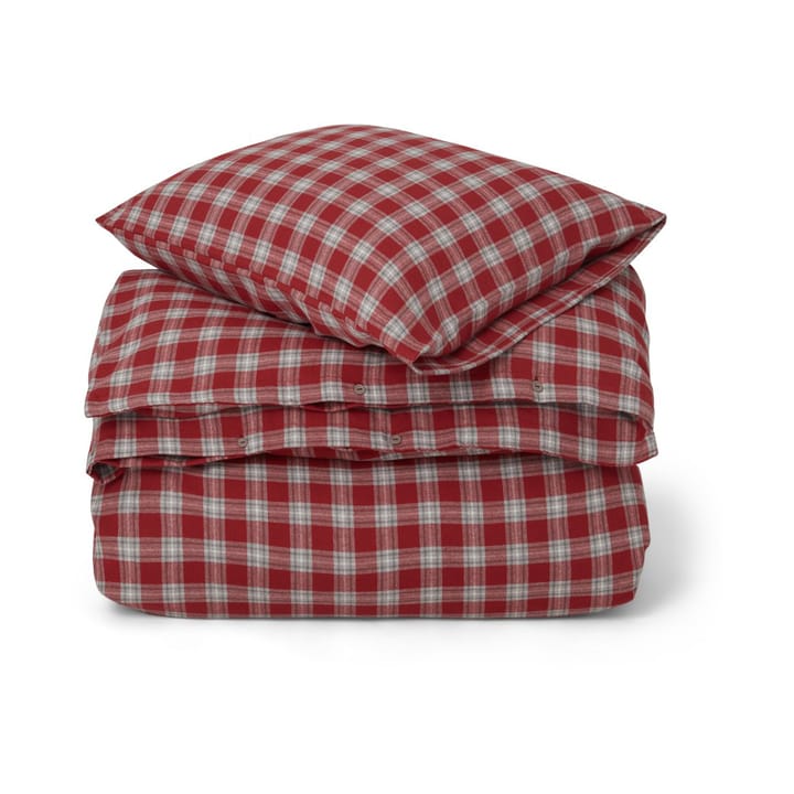 Red Checked Cotton Flannel 床上用品套装 - 50x60 cm. 150x210 cm - Lexington