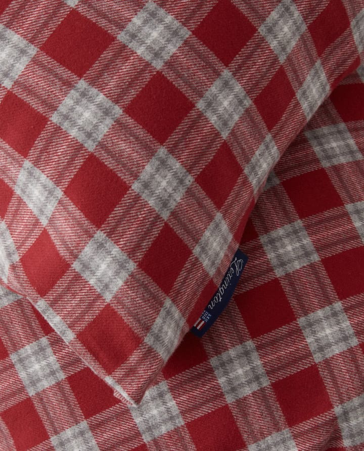 Red Checked Cotton Flannel 床上用品套装 - 50x60 cm. 150x210 cm - Lexington