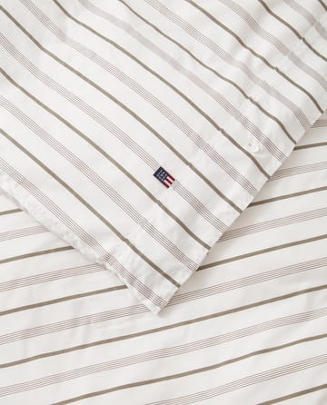 Striped Cotton Poplin 床上用品套装 150x210 cm - 白色 - Lexington