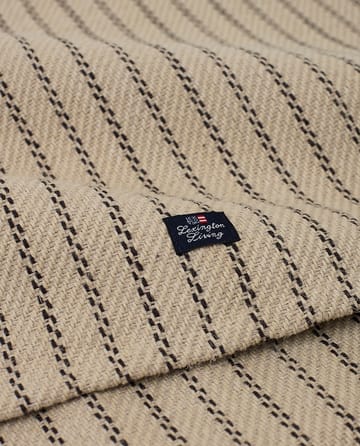 Striped Jute Cotton 桌旗 50x250 cm - 米色-深灰色 - Lexington