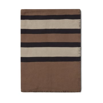 Striped Knitted 棉毯子 130x170 cm - Brown-beige-dark gray - Lexington