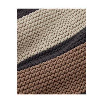 Striped Knitted 棉毯子 130x170 cm - Brown-beige-dark gray - Lexington