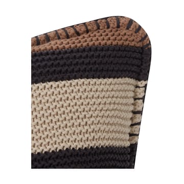 Striped Knitted Cotton 靠枕套 50x50 cm - Brown-dark grey-light beige - Lexington