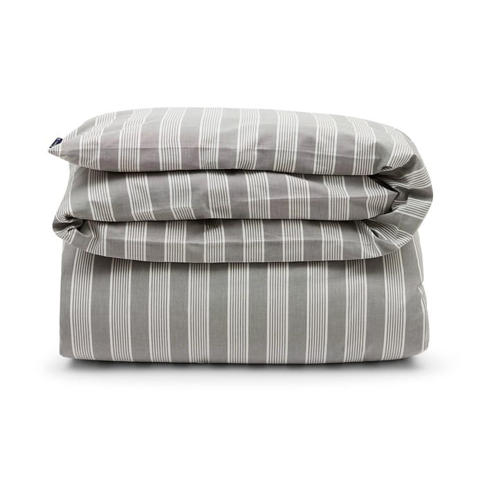 Striped Lyocell Cotton duvet cover 150x210 cm - 灰色-白色 - Lexington