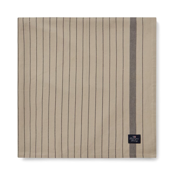 Striped Organic Cotton 桌布 150x250 cm - Beige-dark grey - Lexington