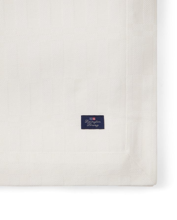 White jacquard cotton 桌布 150x250 cm, 白色 Lexington