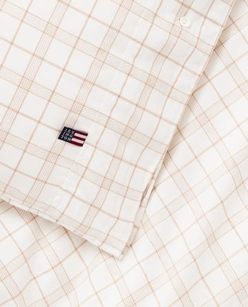 White/Beige Checked Lyocell/Cotton 床上用品套装 - 50x60 cm, 220x220 cm - Lexington