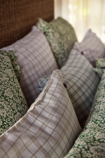 White/Green Checked Lyocell/Cotton 床上用品套装 - 50x60 cm, 150x210 cm - Lexington