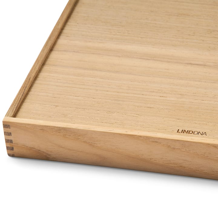 Even teak 托盘 square L - Nupo anthracite - LIND DNA