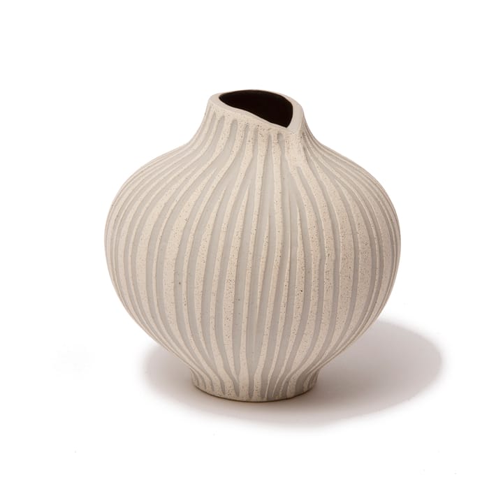 Line 花瓶 - 沙色 白色 stone stripe, medium - Lindform