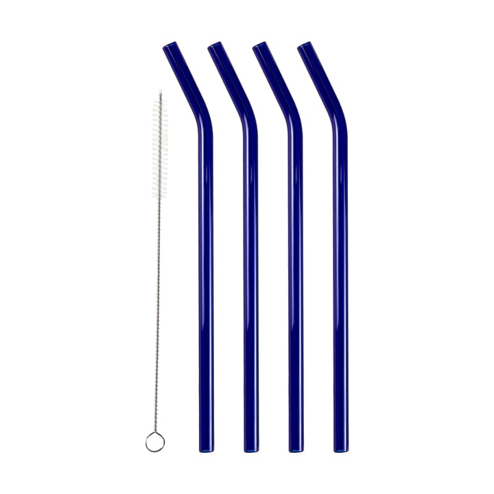 Lyngby Glas straws 21.5 cm 四件套装, 蓝色 Lyngby Glas