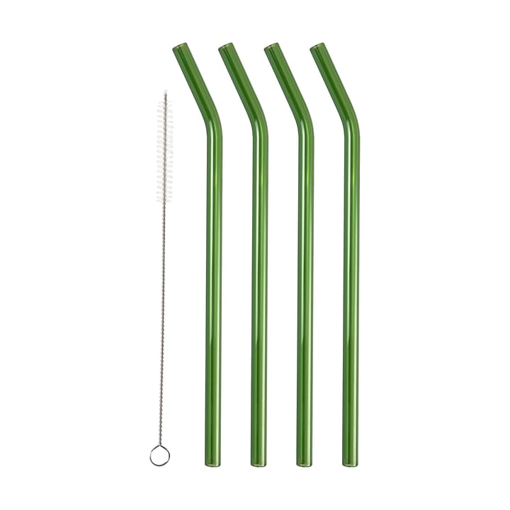 Lyngby Glas straws 21.5 cm 四件套装 - 绿色 - Lyngby Glas