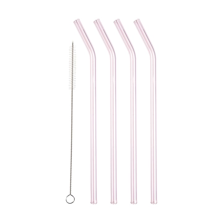 Lyngby Glas straws 21.5 cm 四件套装 - 粉色 - Lyngby Glas