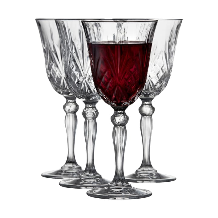 Melodia red 红酒杯 27 cl 四件套装, Crystal Lyngby Glas