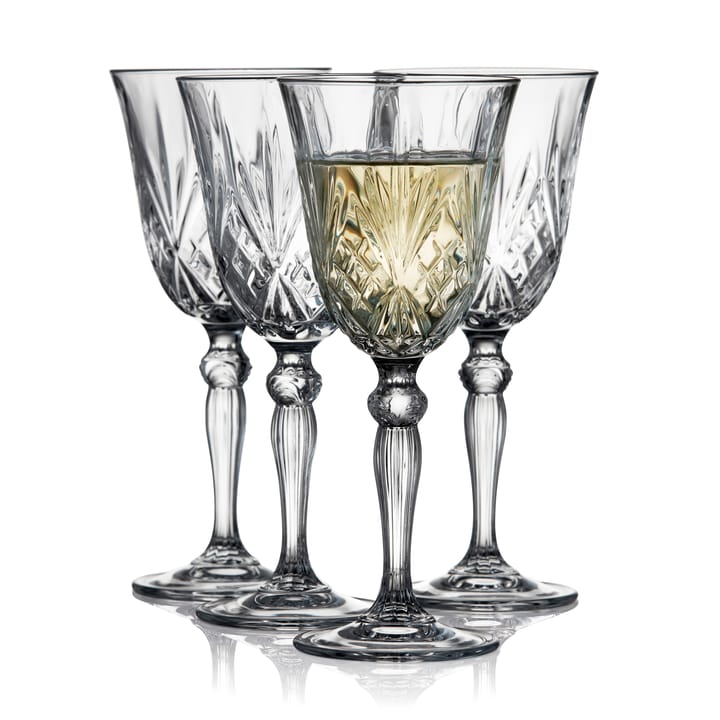 Melodia white 红酒杯 21 cl 四件套装, Crystal Lyngby Glas