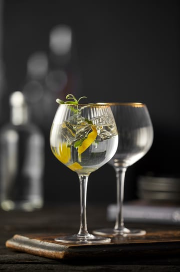 Palermo Gold gin & tonic 玻璃 65 cl 四件套装 - Clear-gold - Lyngby Glas