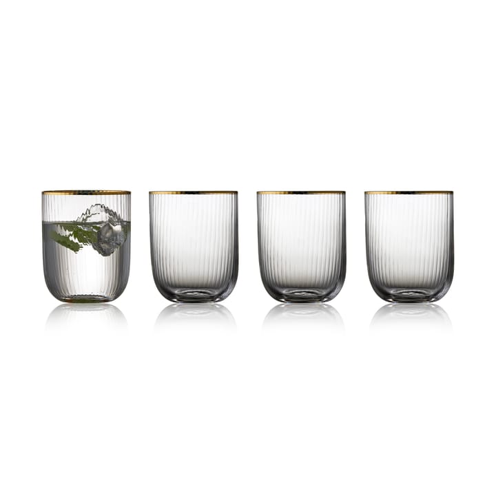 Palermo Gold tumbler 玻璃 35 cl 四件套装, Clear-gold Lyngby Glas