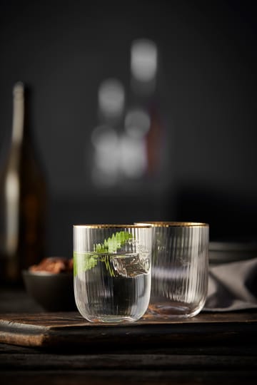 Palermo Gold tumbler 玻璃 35 cl 四件套装 - Clear-gold - Lyngby Glas