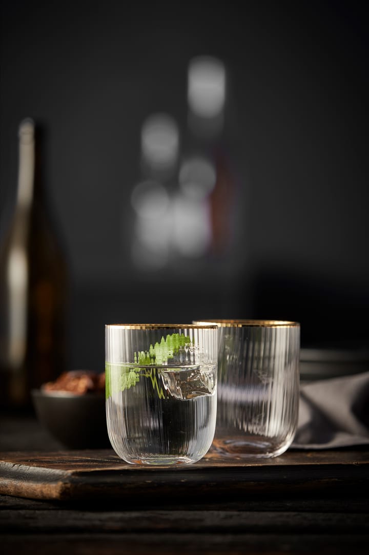 Palermo Gold tumbler 玻璃 35 cl 四件套装, Clear-gold Lyngby Glas