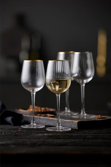 Palermo Gold white 红酒杯 30 cl 四件套装 - Clear-gold - Lyngby Glas