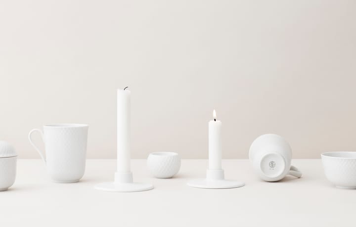 Rhombe 烛台 3 cm - White - Lyngby Porcelæn