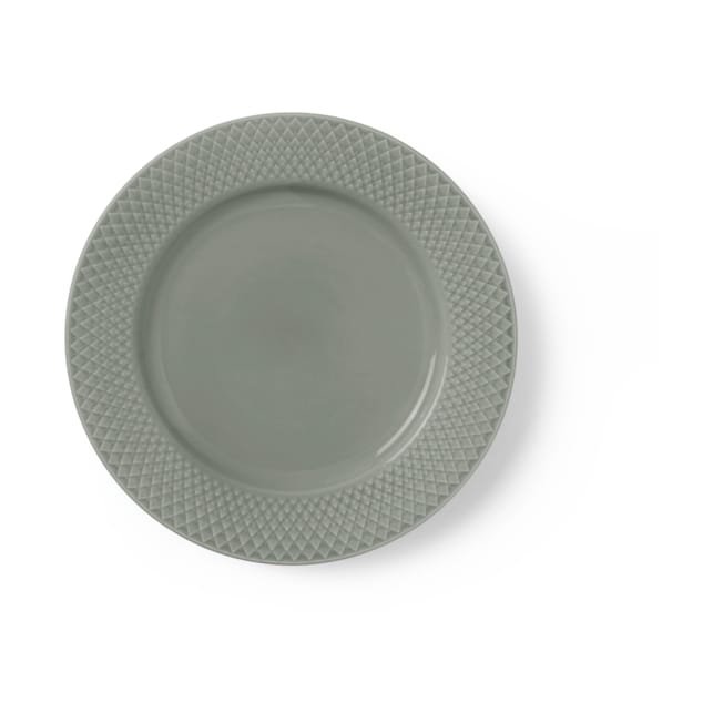 Rhombe Earth lunch 盘子 Ø21 cm - Moss - Lyngby Porcelæn