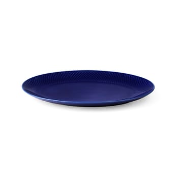 Rhombe oval serving 碟 35x26,5 cm - Dark 蓝色 - Lyngby Porcelæn